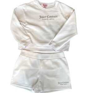 Juicy Couture Two piece fleece short set. Long sleeve with Juicy Logo